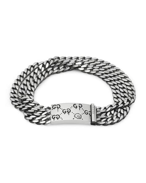 gucci ghost multi chain bracelet|gucci ghost necklace in silver.